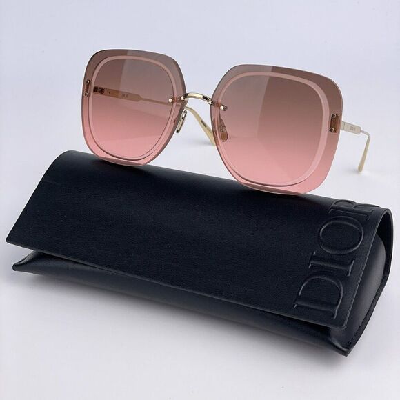 NEW Dior ULTRADIOR SU B0F2 Pink Gold Brown Women Square Oversized Sunglasses - Picture 2 of 13